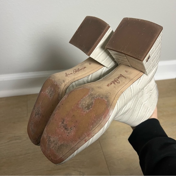 Sam Edelman Codie Croc Block Heel Square Toe Boots - Picture 11 of 11